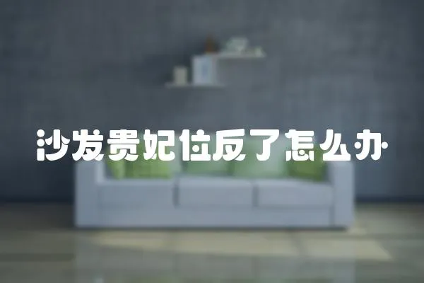沙發(fā)貴妃位反了怎么辦