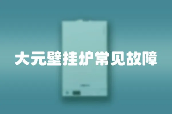 大元壁掛爐常見故障