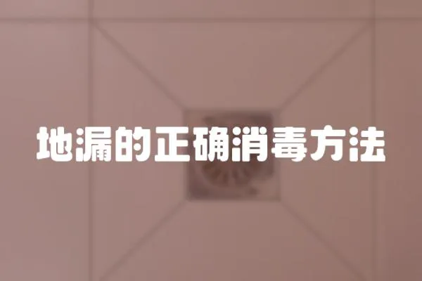 地漏的正確消毒方法