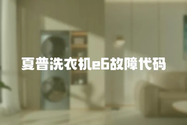 夏普洗衣機e6故障代碼