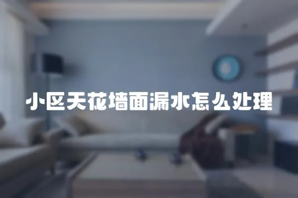 小區(qū)天花墻面漏水怎么處理