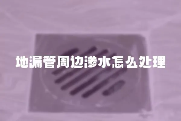 地漏管周邊滲水怎么處理