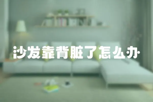 沙發靠背臟了怎么辦