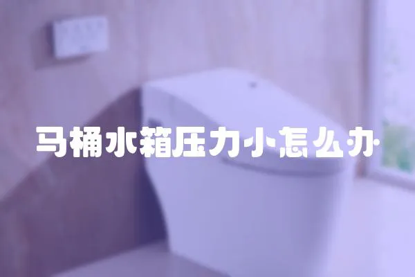 馬桶水箱壓力小怎么辦