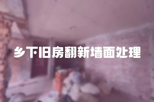 鄉下舊房翻新墻面處理