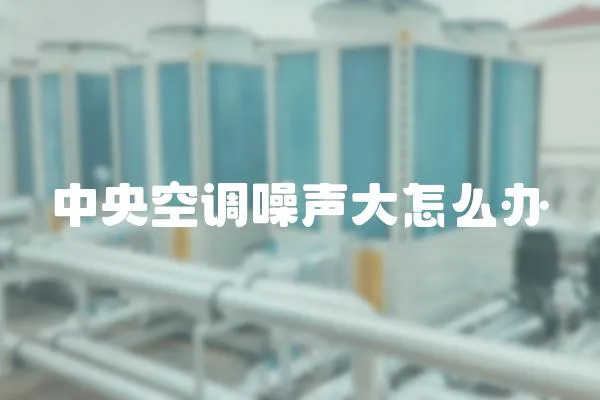 中央空調噪聲大怎么辦
