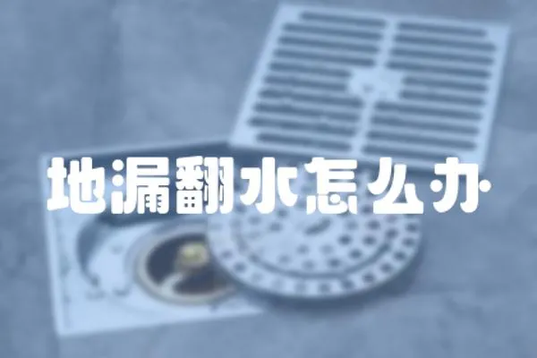 地漏翻水怎么辦