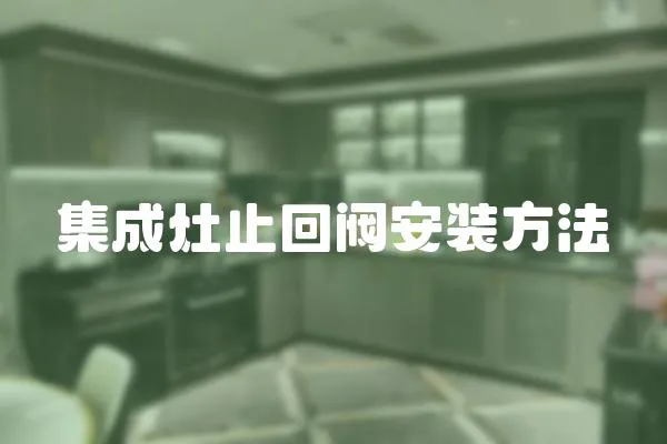 集成灶止回閥安裝方法