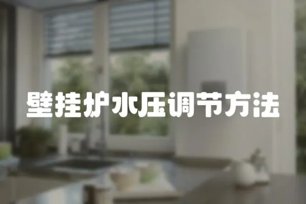 壁掛爐水壓調節方法