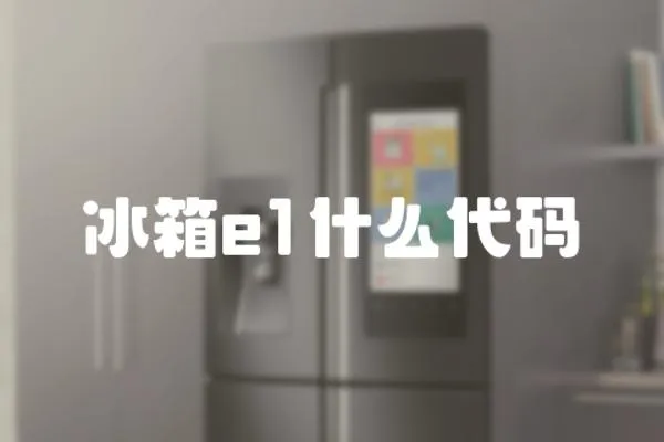 冰箱e1什么代碼