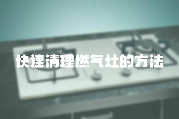 快速清理燃氣灶的方法