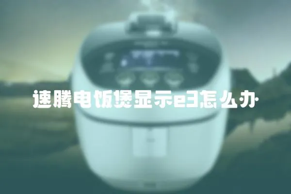 速騰電飯煲顯示e3怎么辦