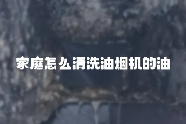 家庭怎么清洗油煙機的油