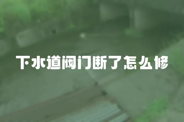 下水道閥門斷了怎么修