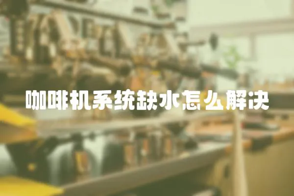 咖啡機(jī)系統(tǒng)缺水怎么解決