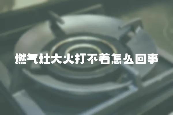 燃氣灶大火打不著怎么回事