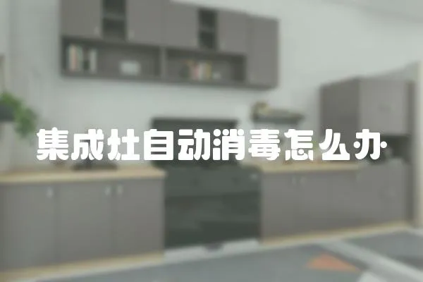 集成灶自動消毒怎么辦