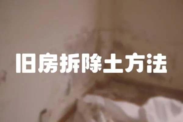 舊房拆除土方法