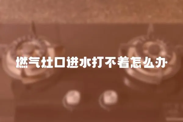 燃氣灶口進水打不著怎么辦