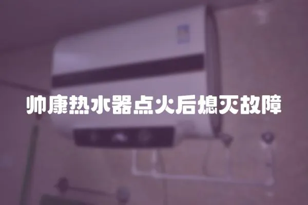 帥康熱水器點火后熄滅故障
