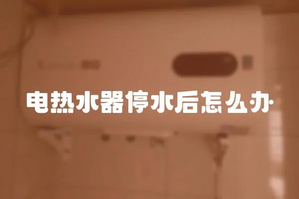 電熱水器停水后怎么辦