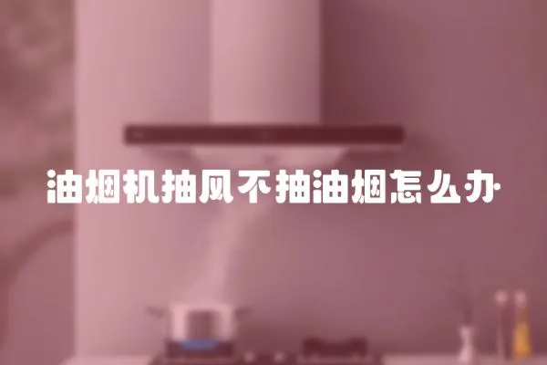 油煙機抽風不抽油煙怎么辦