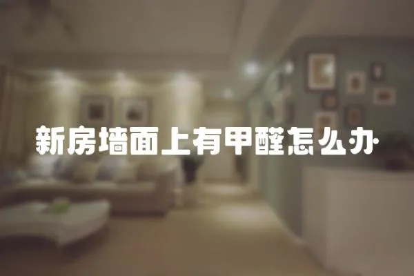 新房墻面上有甲醛怎么辦