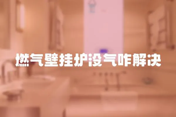 燃氣壁掛爐沒氣咋解決