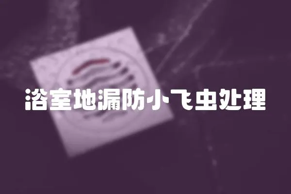 浴室地漏防小飛蟲處理