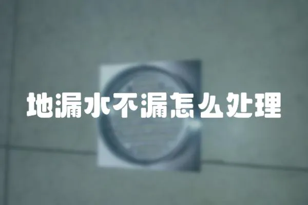 地漏水不漏怎么處理