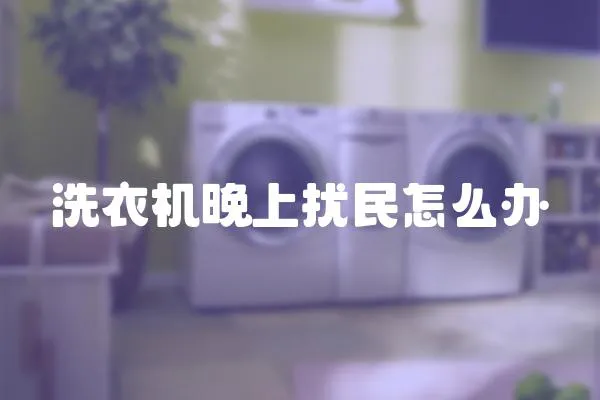 洗衣機晚上擾民怎么辦