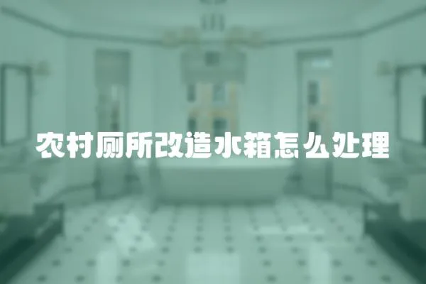 農村廁所改造水箱怎么處理