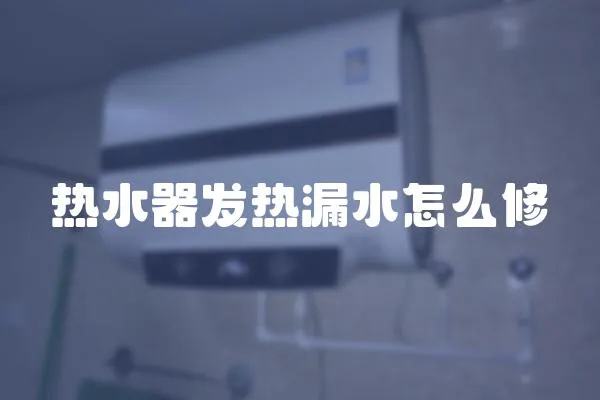 熱水器發(fā)熱漏水怎么修