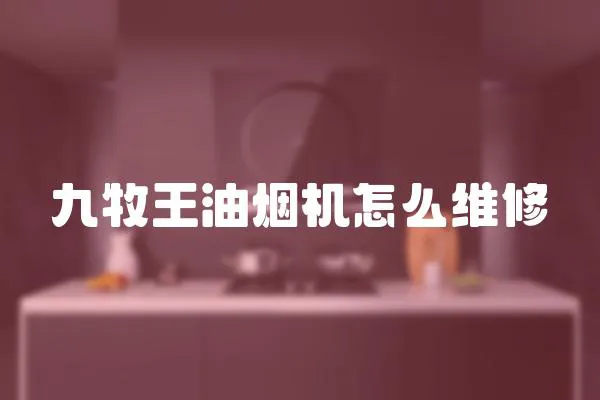 九牧王油煙機怎么維修