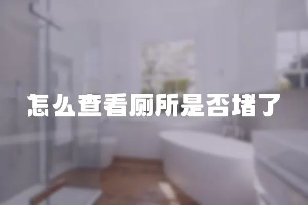 怎么查看廁所是否堵了