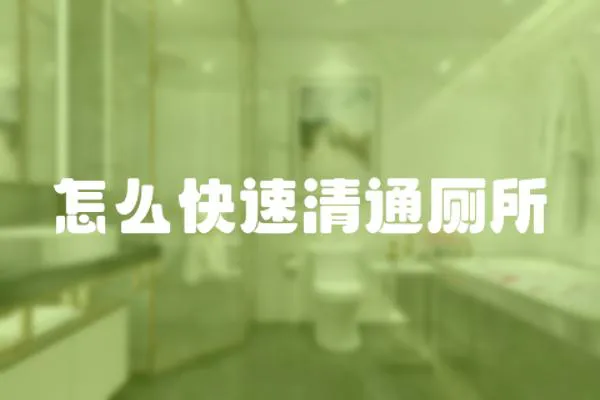 怎么快速清通廁所