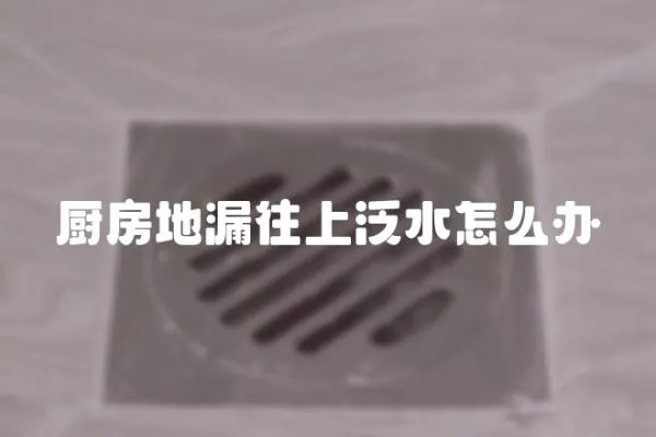 廚房地漏往上泛水怎么辦