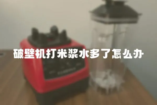 破壁機打米漿水多了怎么辦