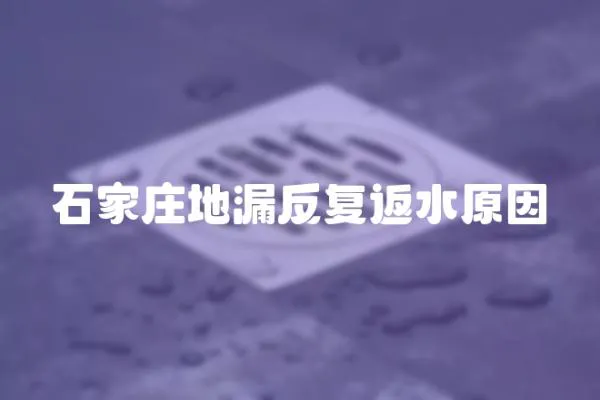 石家莊地漏反復返水原因