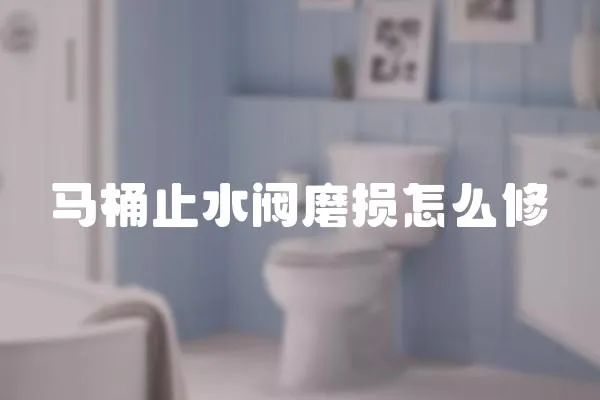 馬桶止水閥磨損怎么修