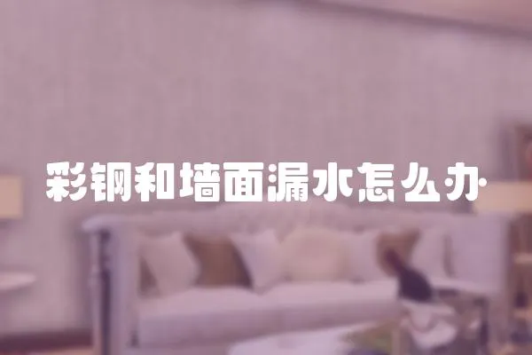 彩鋼和墻面漏水怎么辦