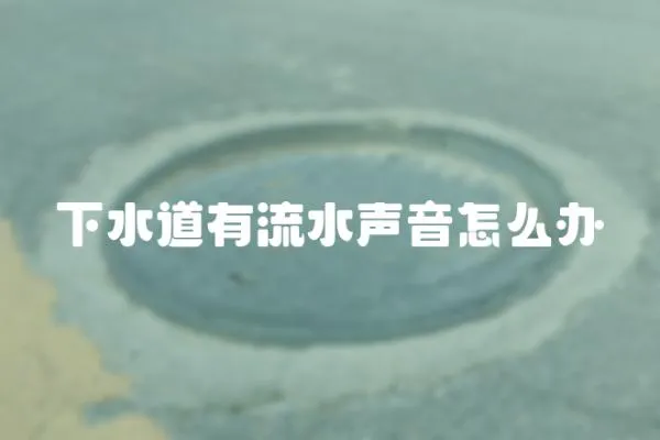 下水道有流水聲音怎么辦