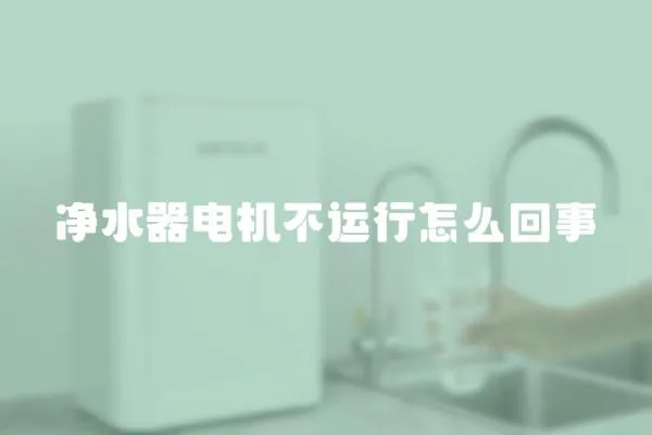凈水器電機不運行怎么回事