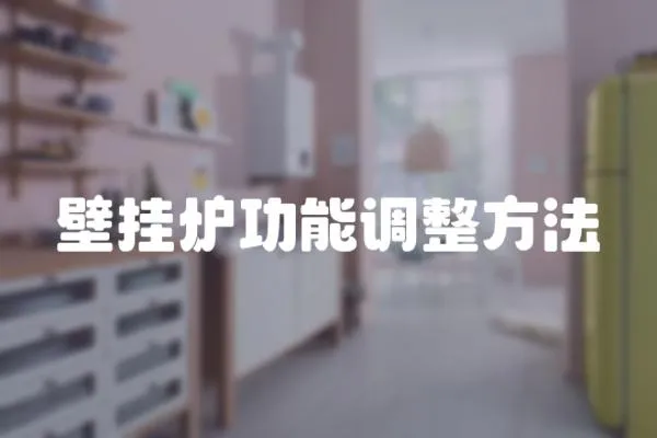 壁掛爐功能調整方法