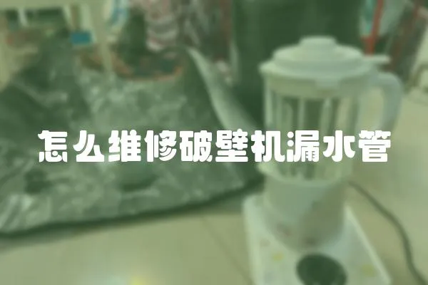 怎么維修破壁機漏水管