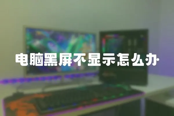 電腦黑屏不顯示怎么辦