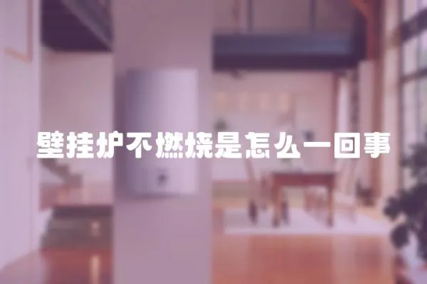 壁掛爐不燃燒是怎么一回事