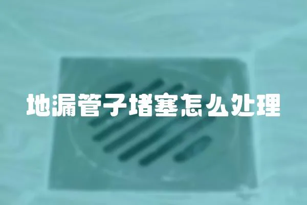 地漏管子堵塞怎么處理