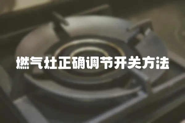 燃?xì)庠钫_調(diào)節(jié)開關(guān)方法
