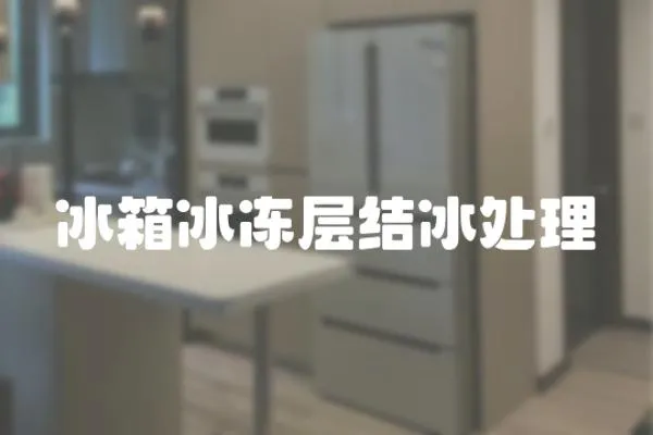 冰箱冰凍層結冰處理